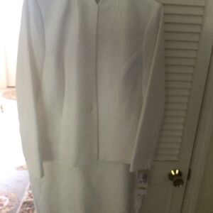 Woman’s beautiful white suit